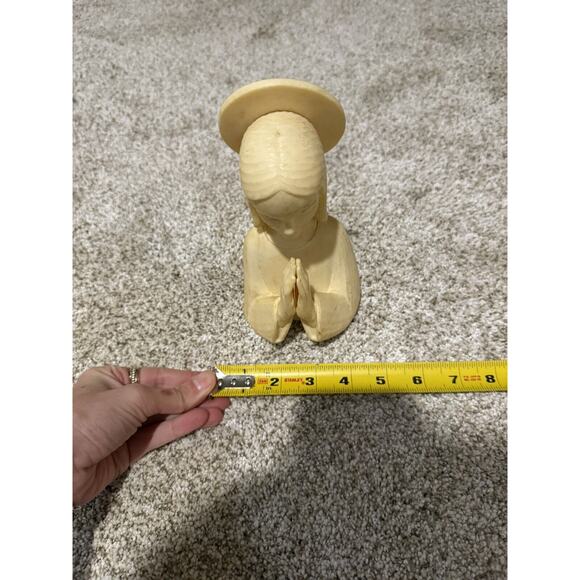 Vintage Celluloid Virgin Mary Madonna Halo Praying Bust 1950s Christian Italy - Picture 6 of 7